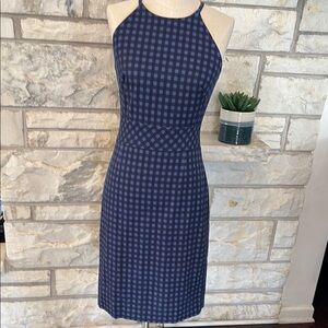 Banana Republic Blue and White Sheath Midi Dress